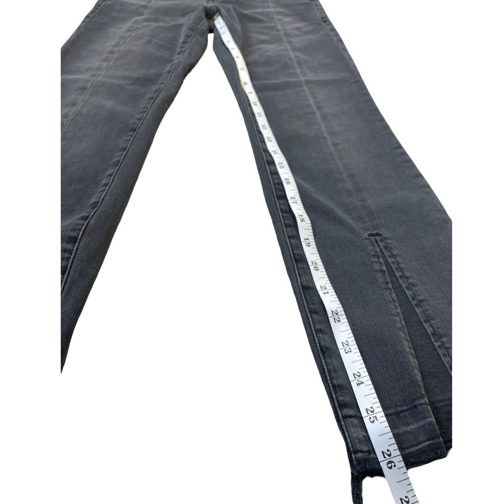 Frame Denim Le Nouveau Split Hem Straight Cropped Black Gray Jean - Size 24 - Picture 8 of 12